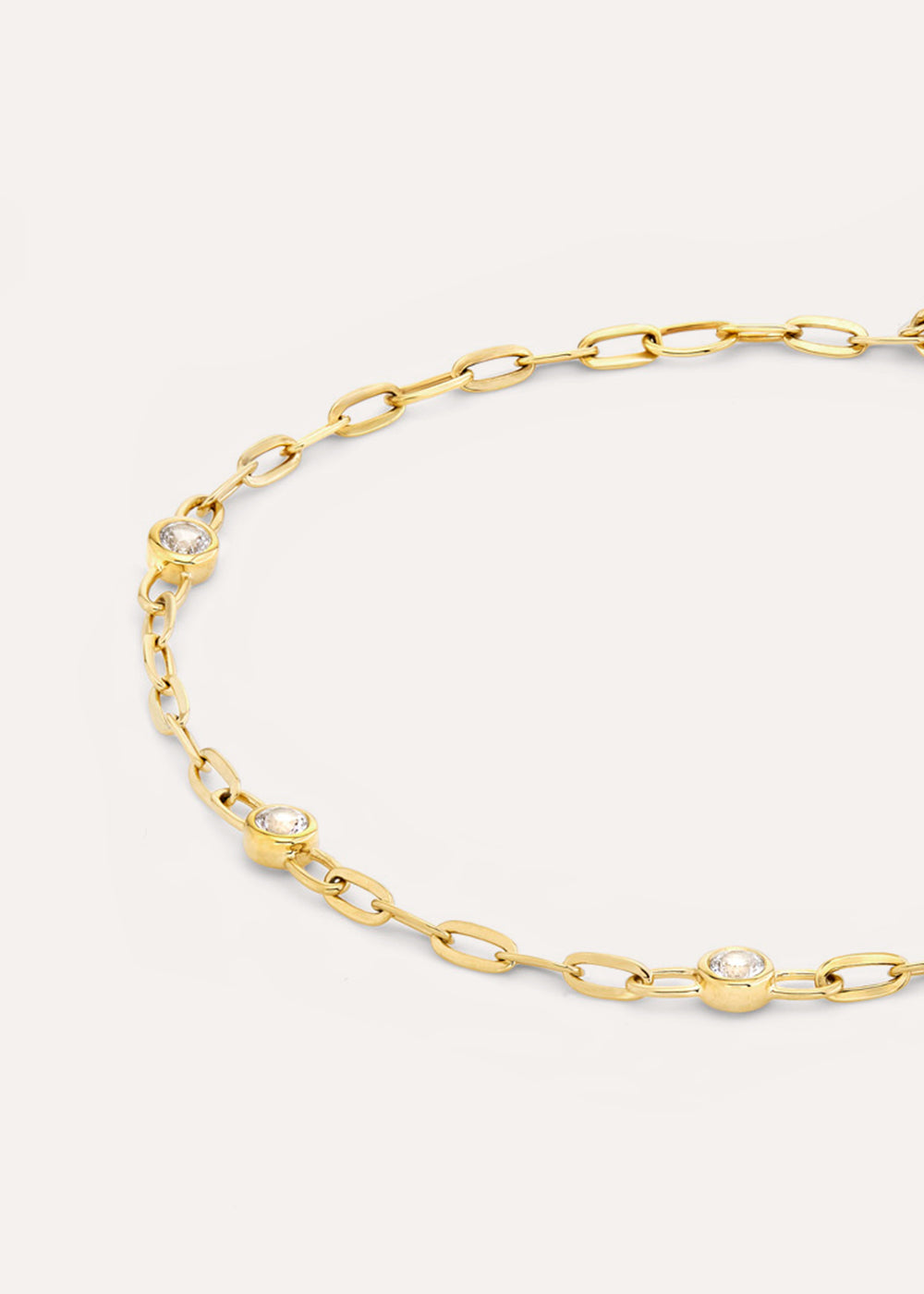 Lab-Grown White Sapphire Paperclip Chain Bracelet