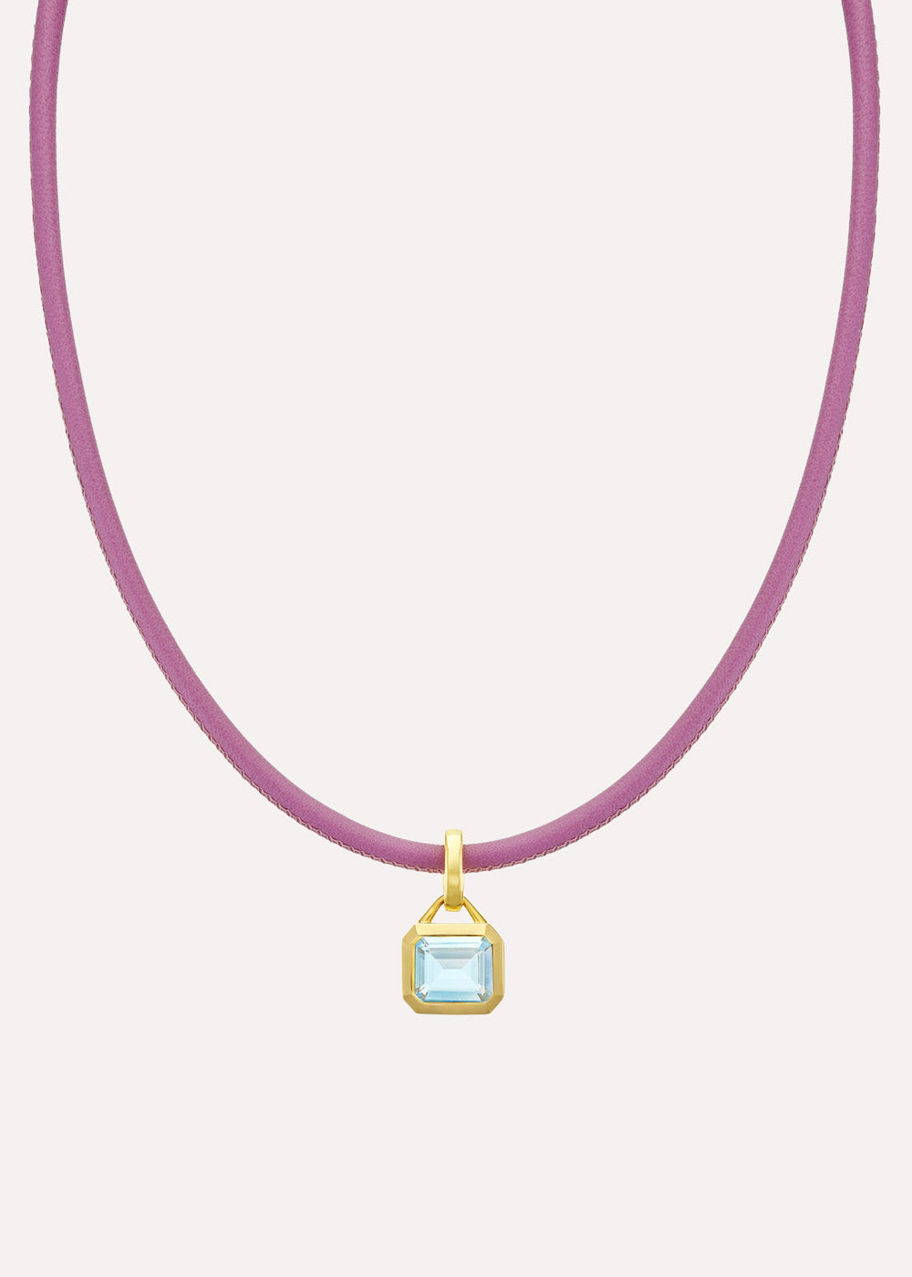 Paloma Octagon Sky Blue Topaz Leather Necklace