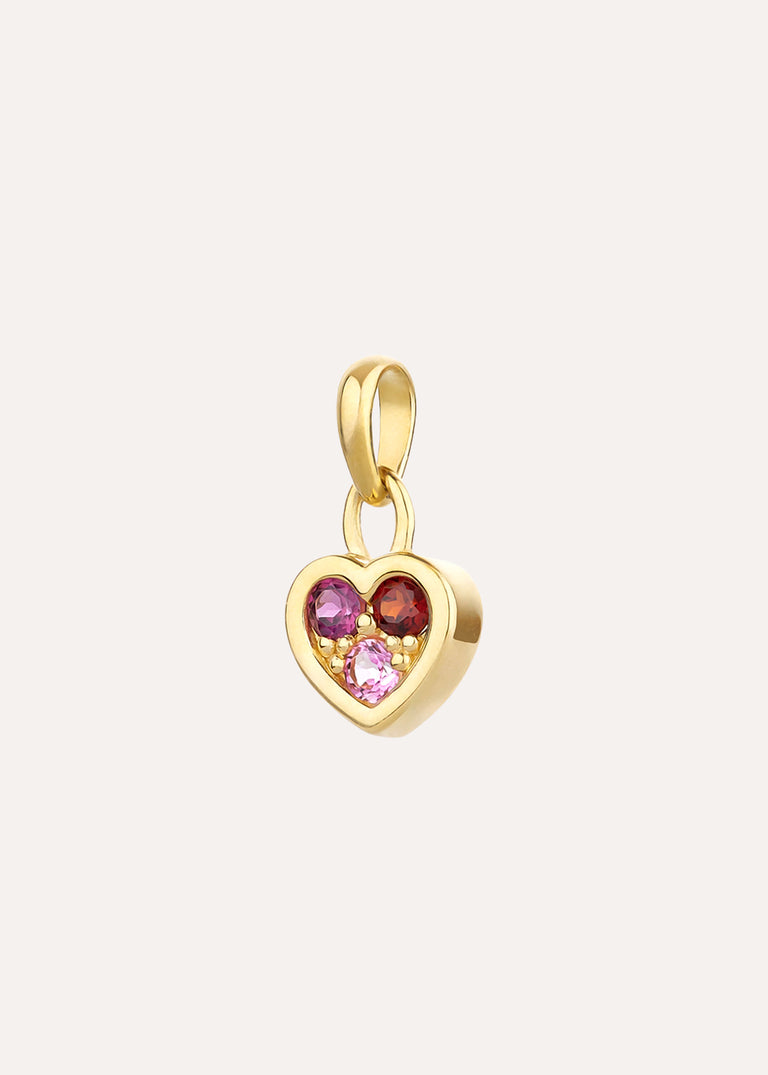 Posie Garnet & Rhodolite Heart Charm