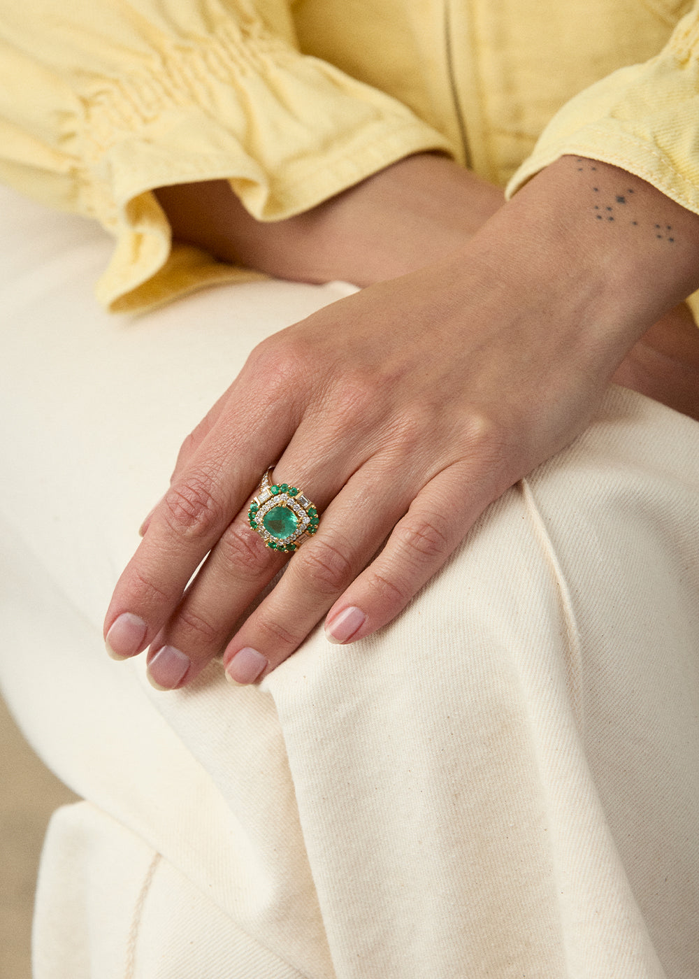 Carmen Emerald & Diamond Ring
