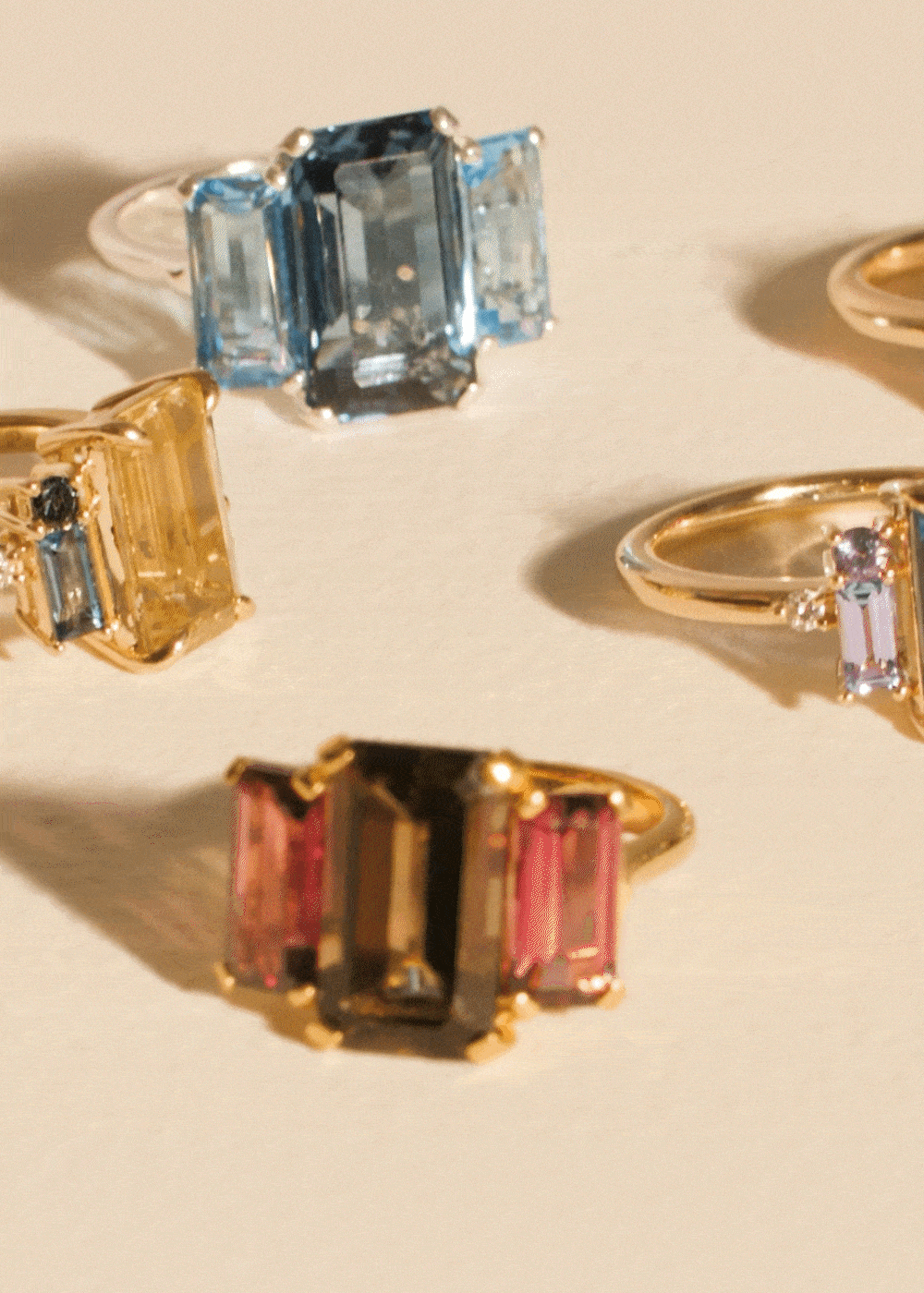 Trinny Blue Topaz Trilogy Cocktail Ring