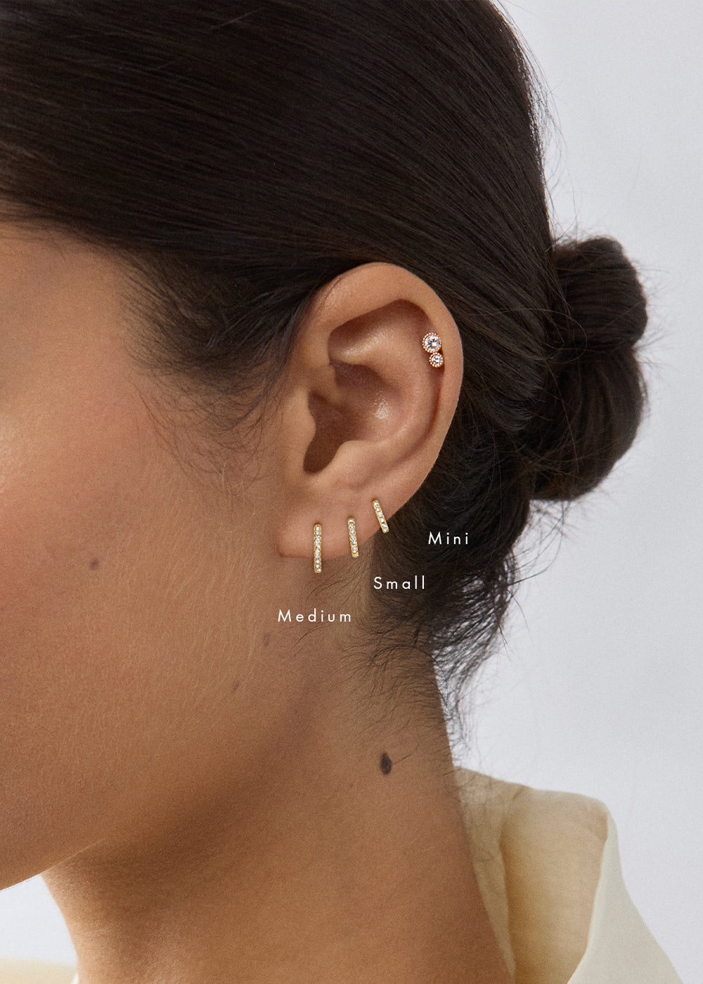 Single Small Lab-Grown Diamond Huggie Hoop Earring