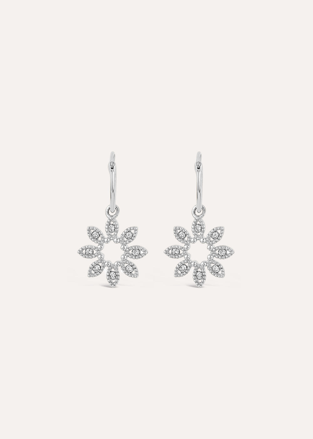 Jasmine Flower Diamond Drop Earrings