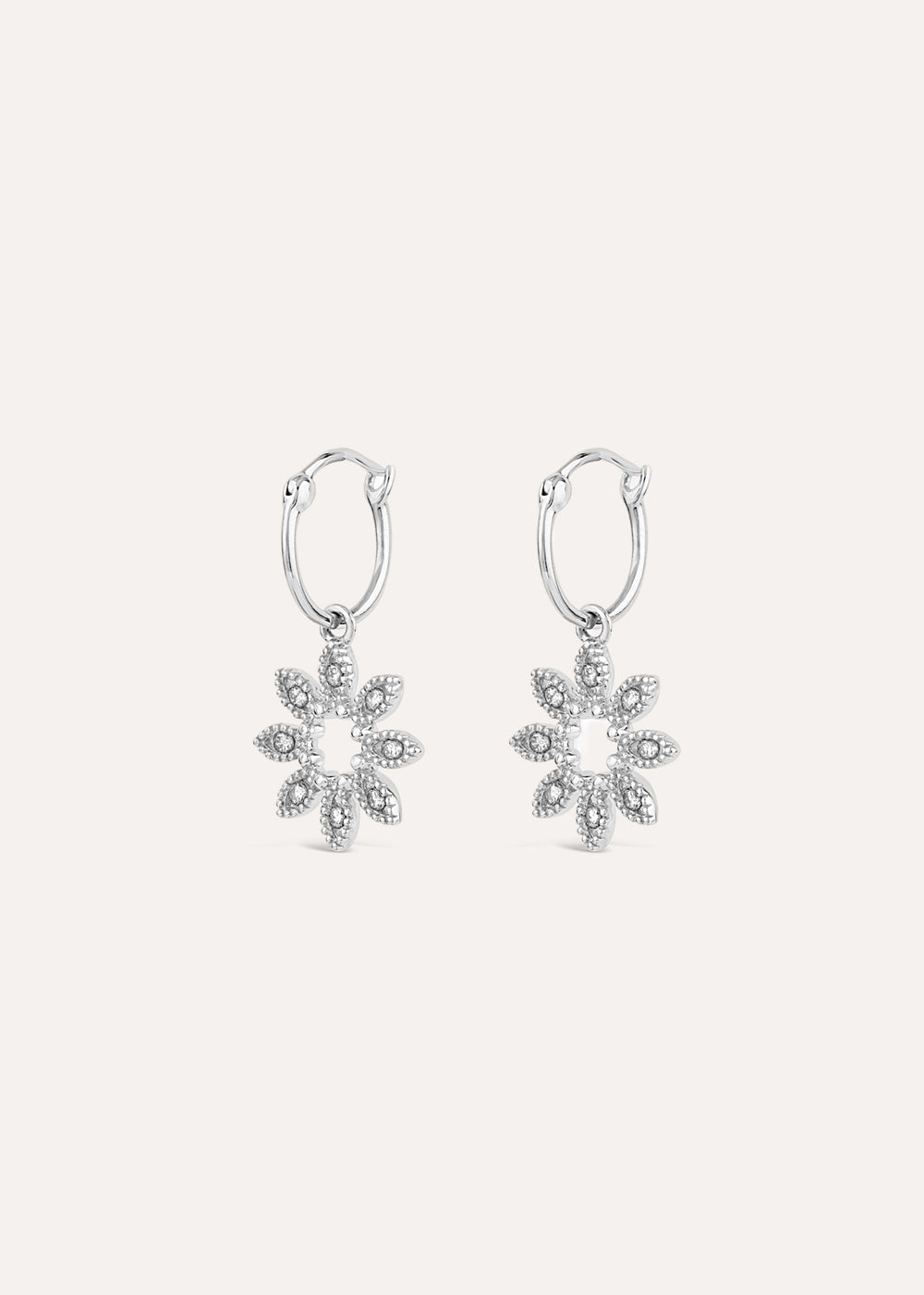 Jasmine Flower Diamond Drop Earrings