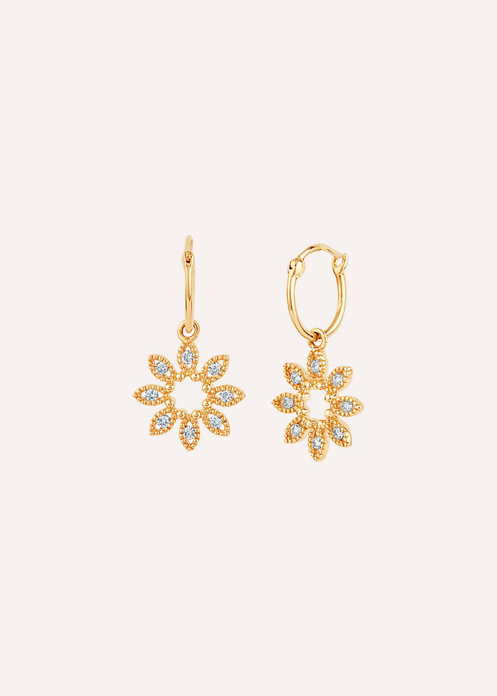 Jasmine Flower Diamond Drop Earrings