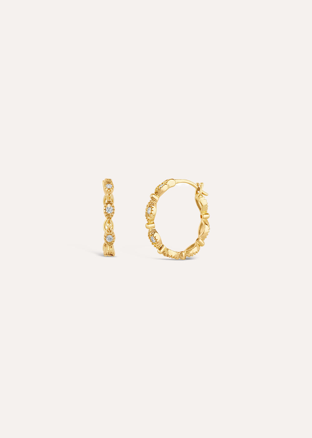 Jasmine Diamond Click Hoop Earrings