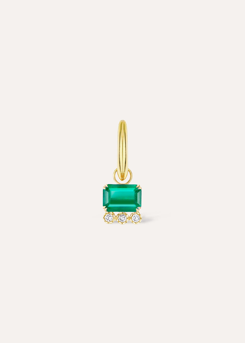 Single Betony Emerald & Lab-Grown Diamond Drop Earring