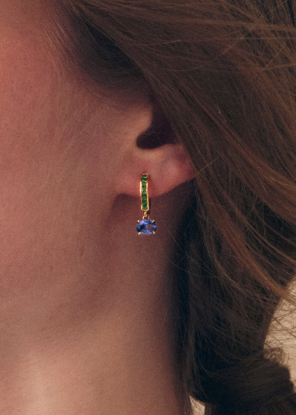 Brightside Tsavorite & Blue Sapphire Drop Earrings