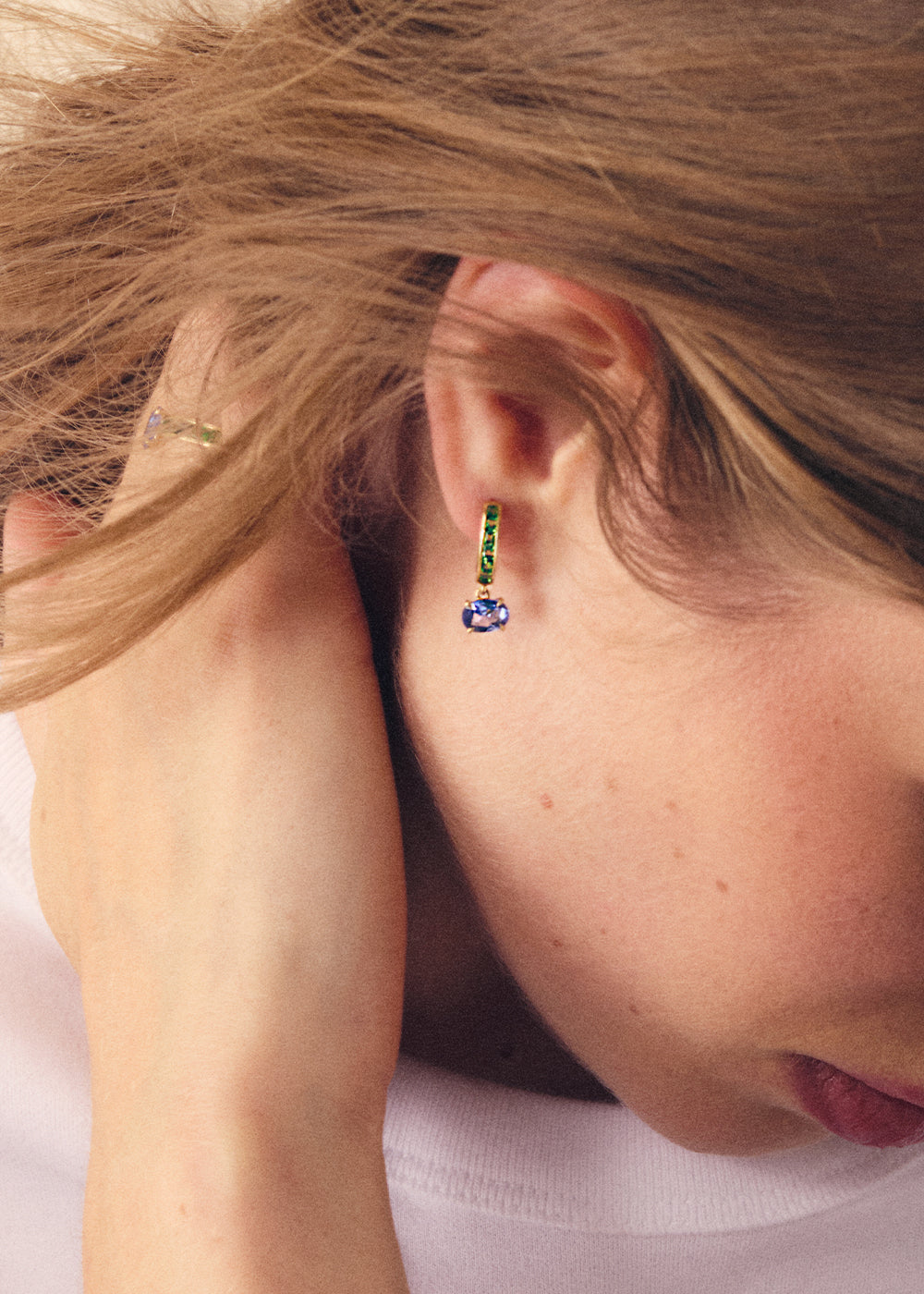 Brightside Tsavorite & Blue Sapphire Drop Earrings