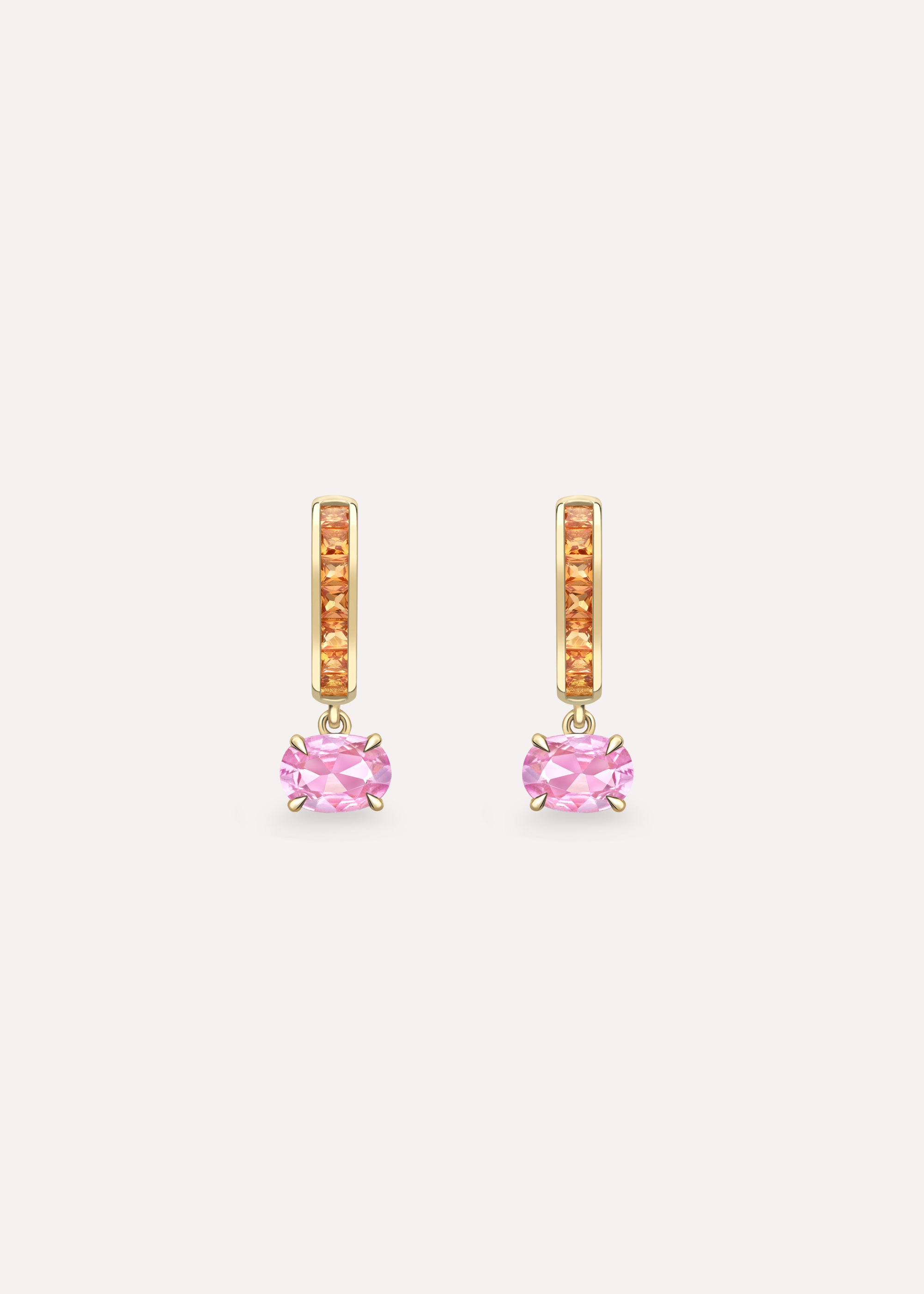 Brightside Orange Sapphire & Pink Sapphire Drop Earrings