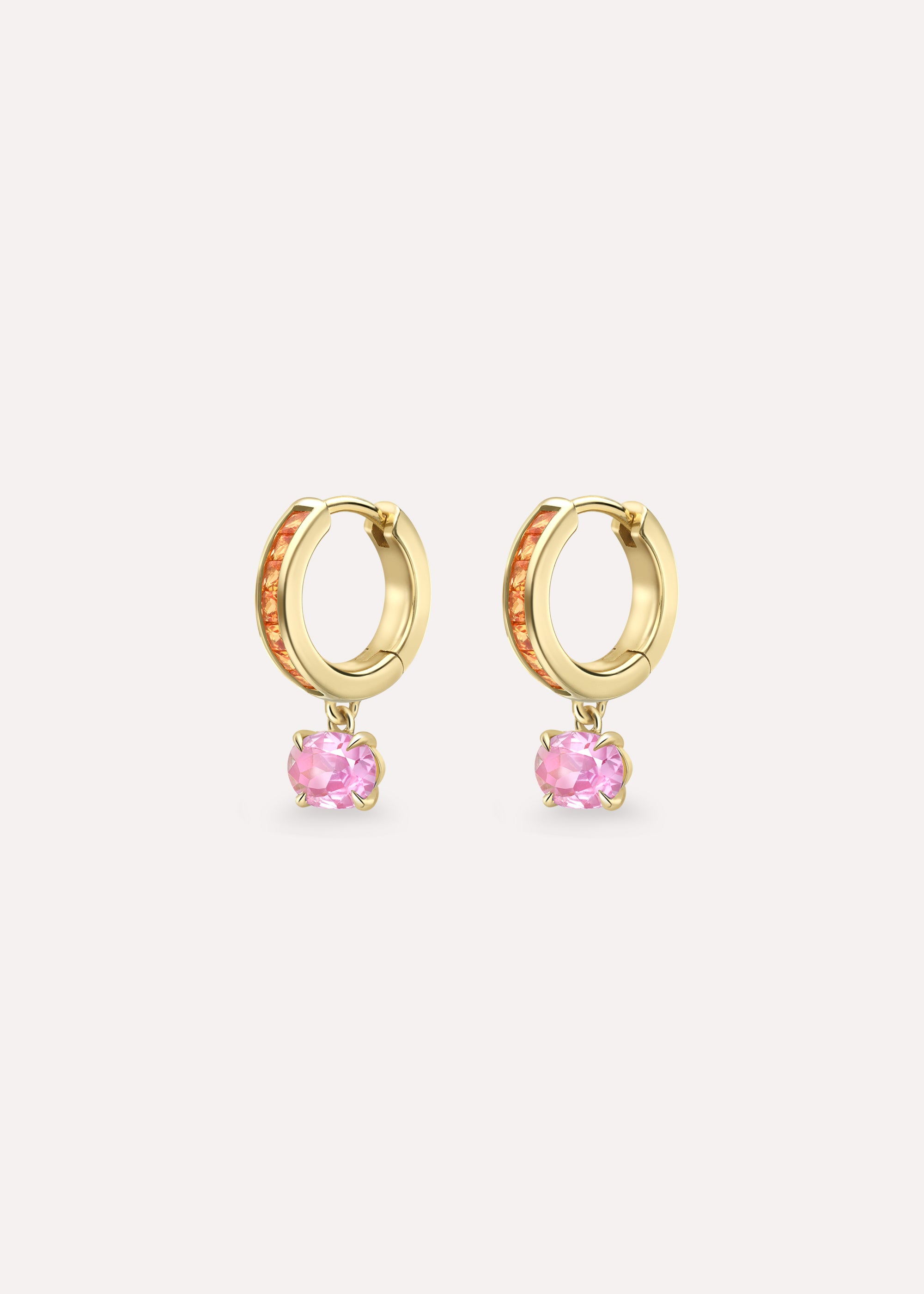 Brightside Orange Sapphire & Pink Sapphire Drop Earrings