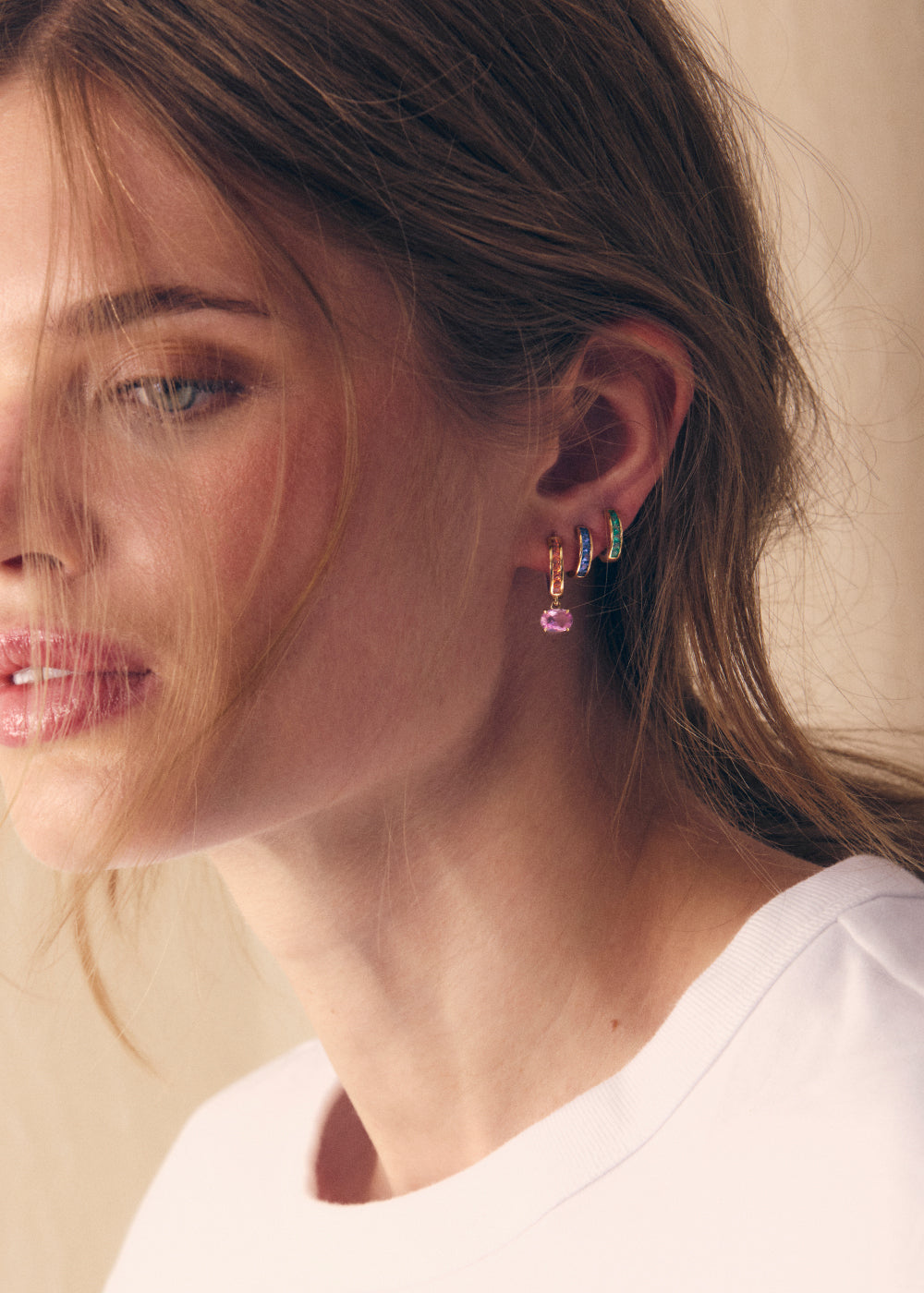 Brightside Orange Sapphire & Pink Sapphire Drop Earrings