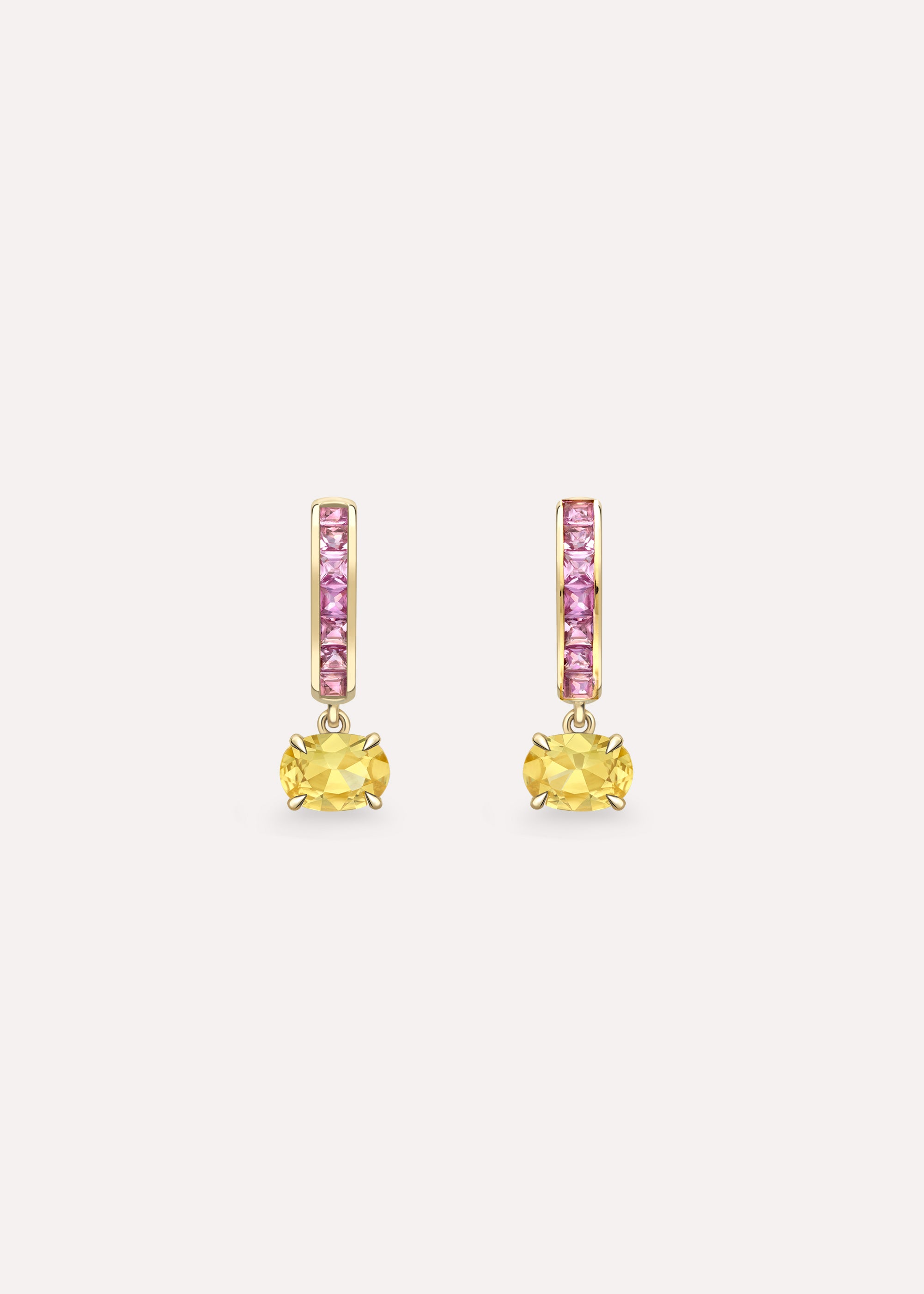 Brightside Pink Sapphire & Yellow Sapphire Drop Earrings