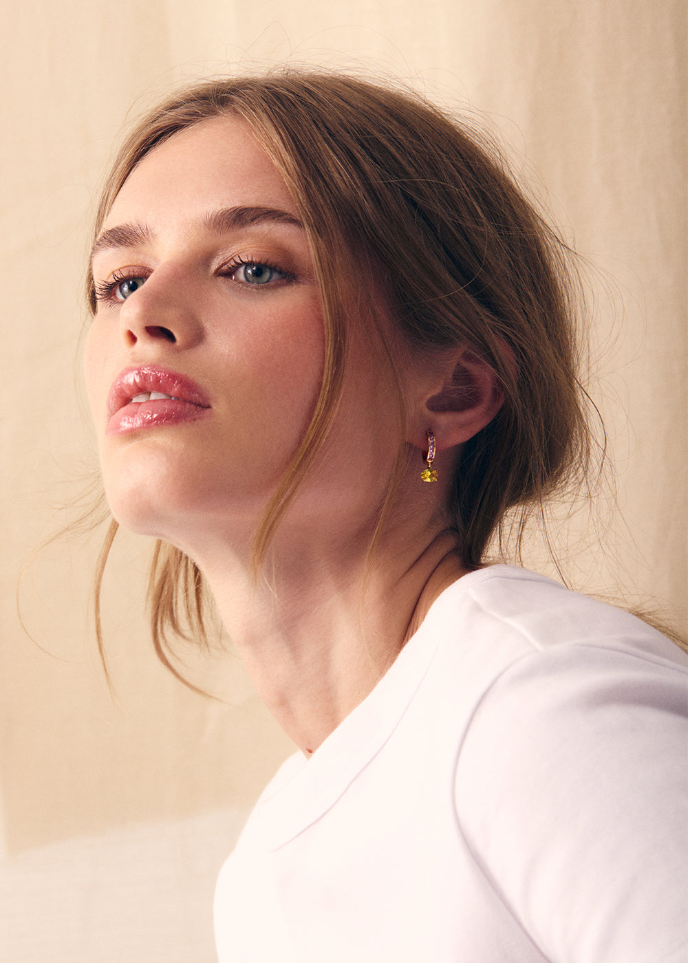 Brightside Pink Sapphire & Yellow Sapphire Drop Earrings