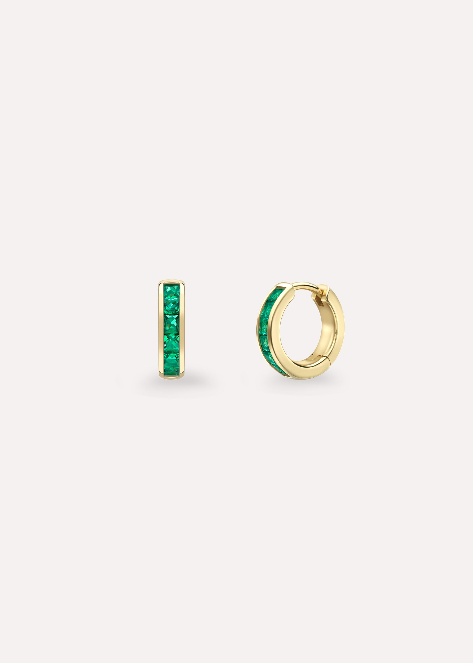 Brightside Emerald Hoop Earrings