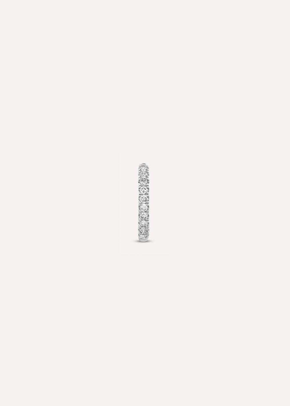 Single Medium Lab-Grown Diamond Huggie Hoop Earring