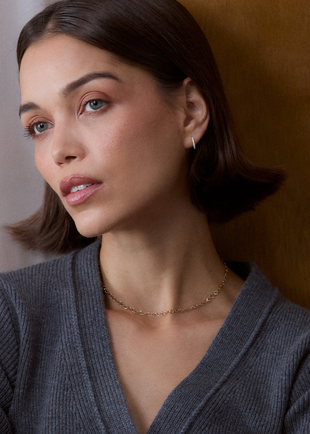 Medium Lab-Grown Diamond Huggie Hoop Earrings