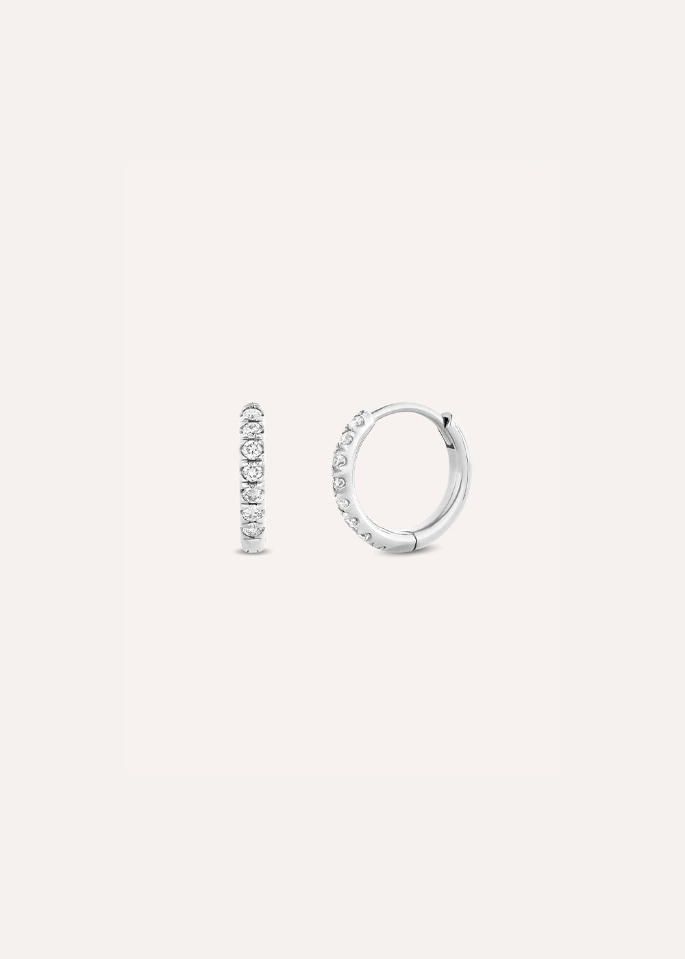 Small Lab-Grown Diamond Huggie Hoop Earrings