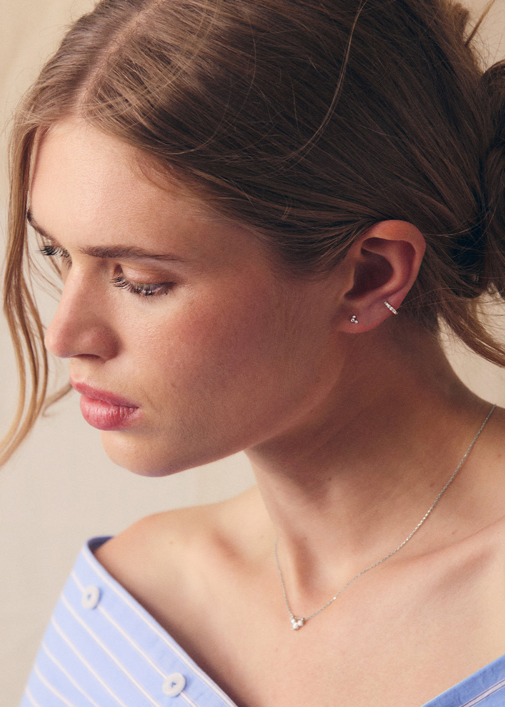 Shuga Chevron Lab-Grown Diamond Stud Earrings