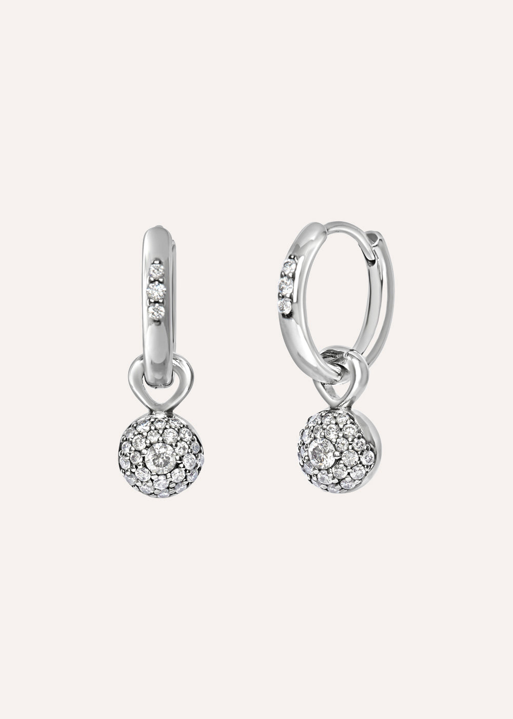 Lab-Grown Diamond Bon Bon Drop Hoop Earrings
