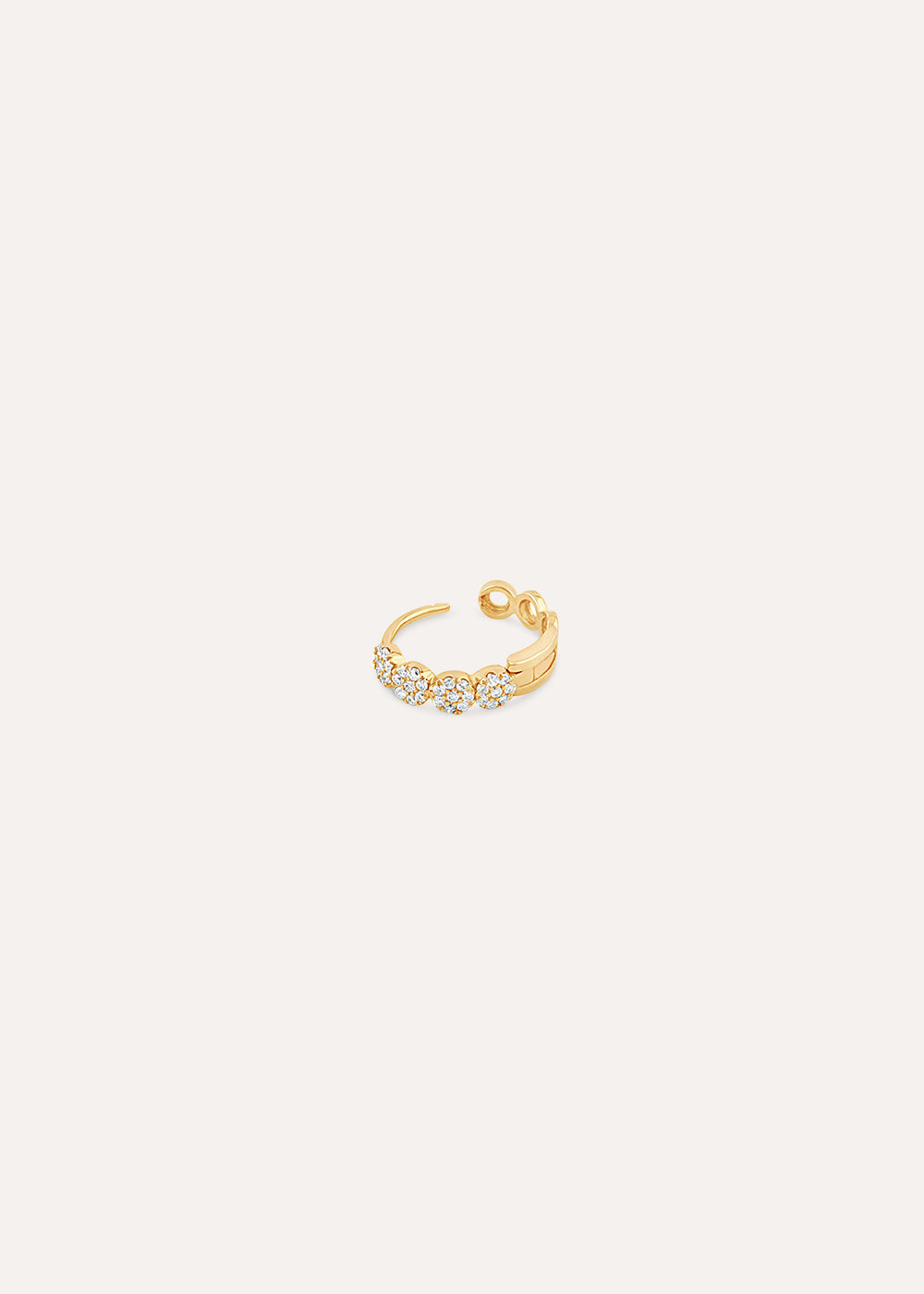 Single Starflower Lab-Grown Diamond Huggie Hoop Earring