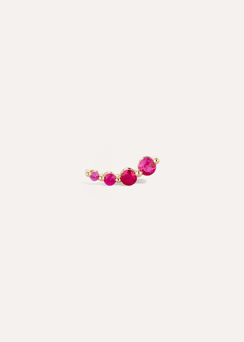 Single Shuga Ruby Crawler Stud Earring