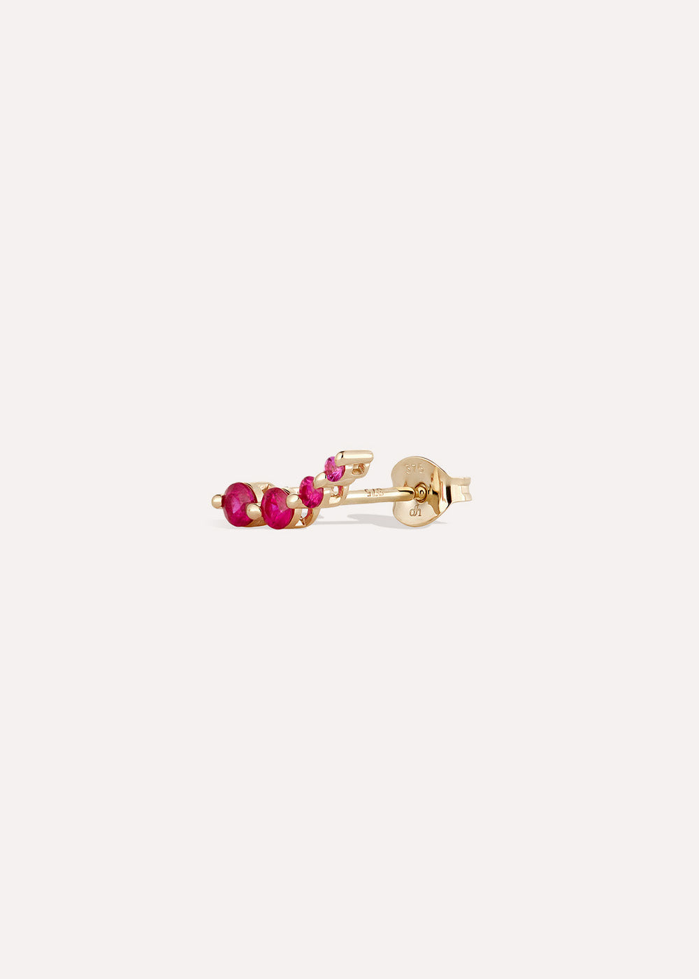 Single Shuga Ruby Crawler Stud Earring