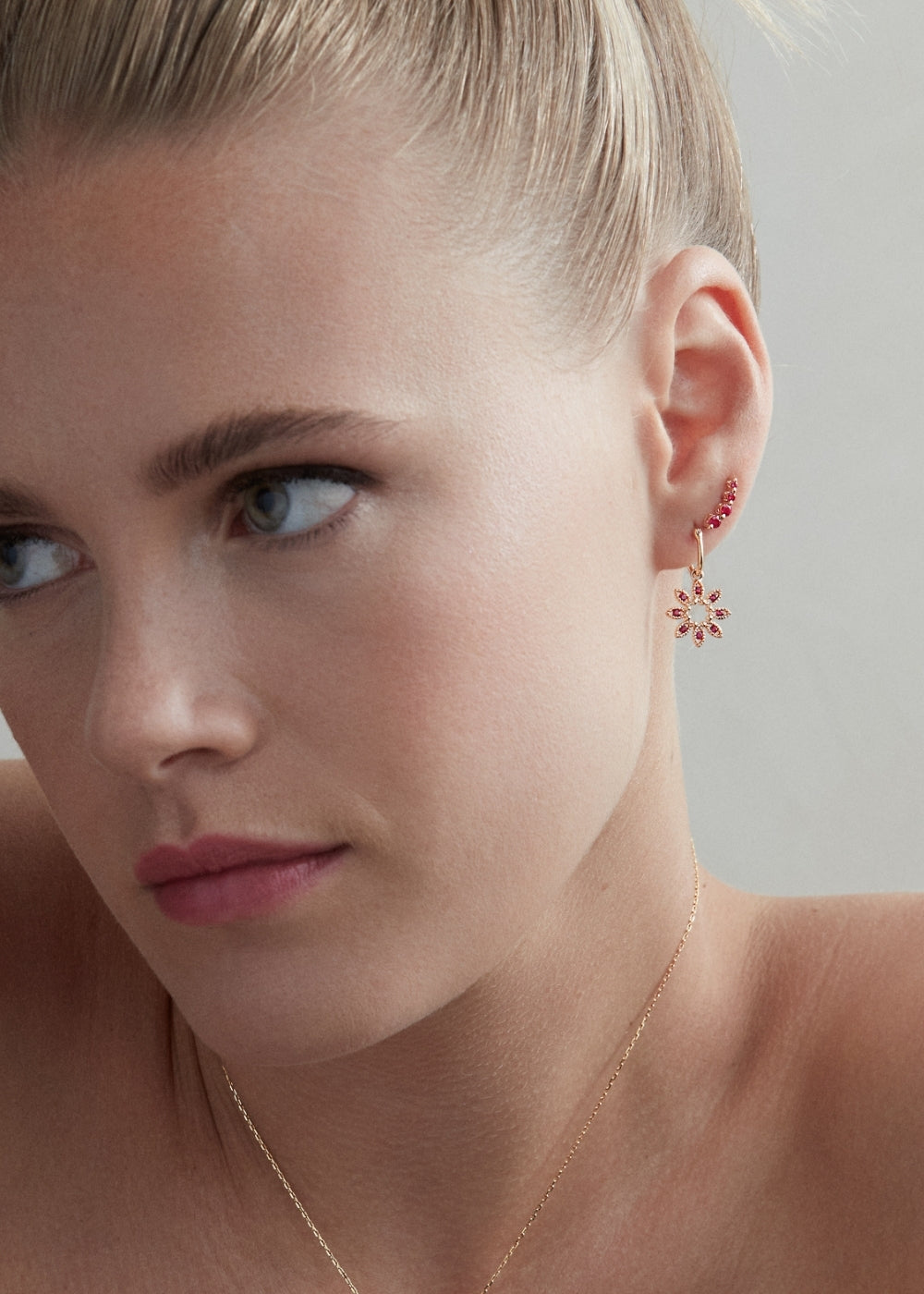 Shuga Ruby Crawler Stud Earrings