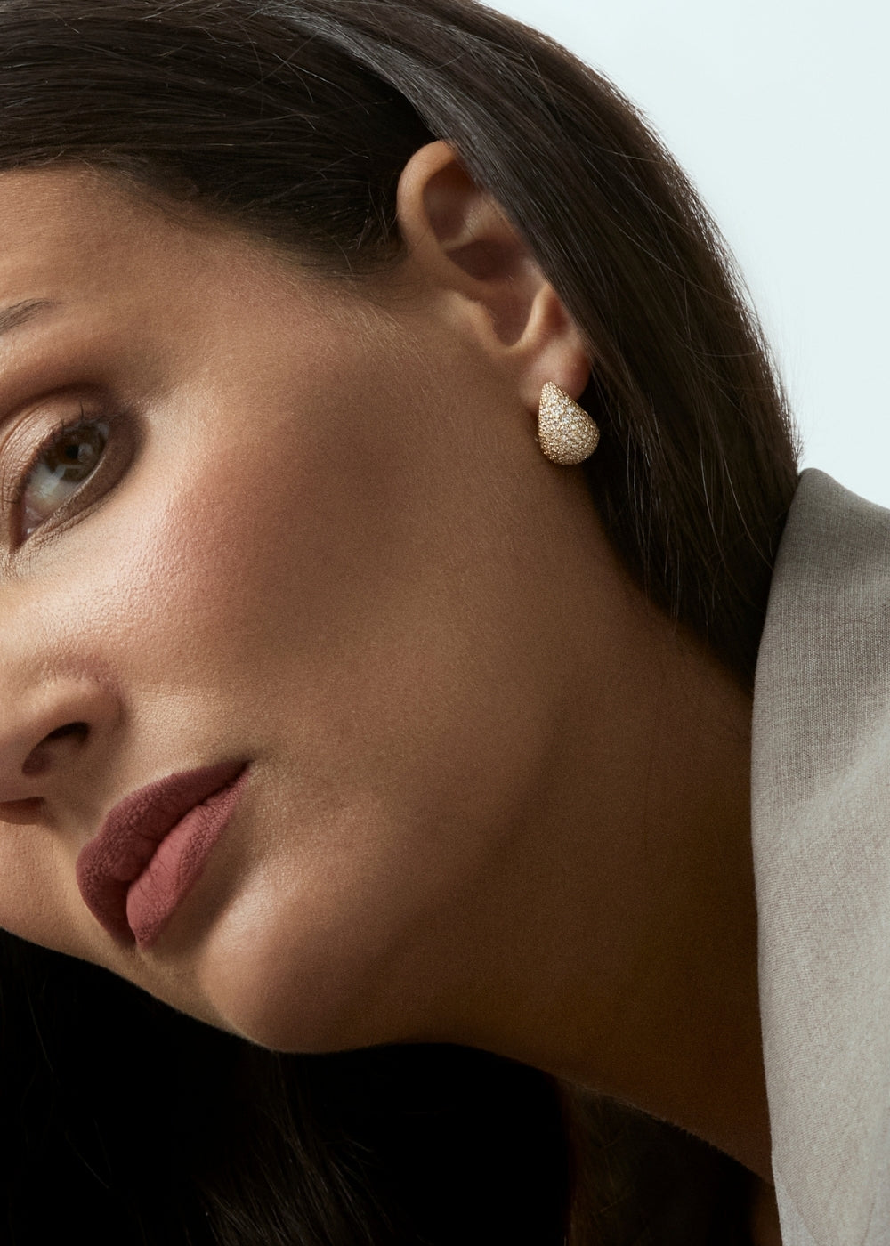 Scoop Large Pavé Lab-Grown Diamond Hoop Earrings