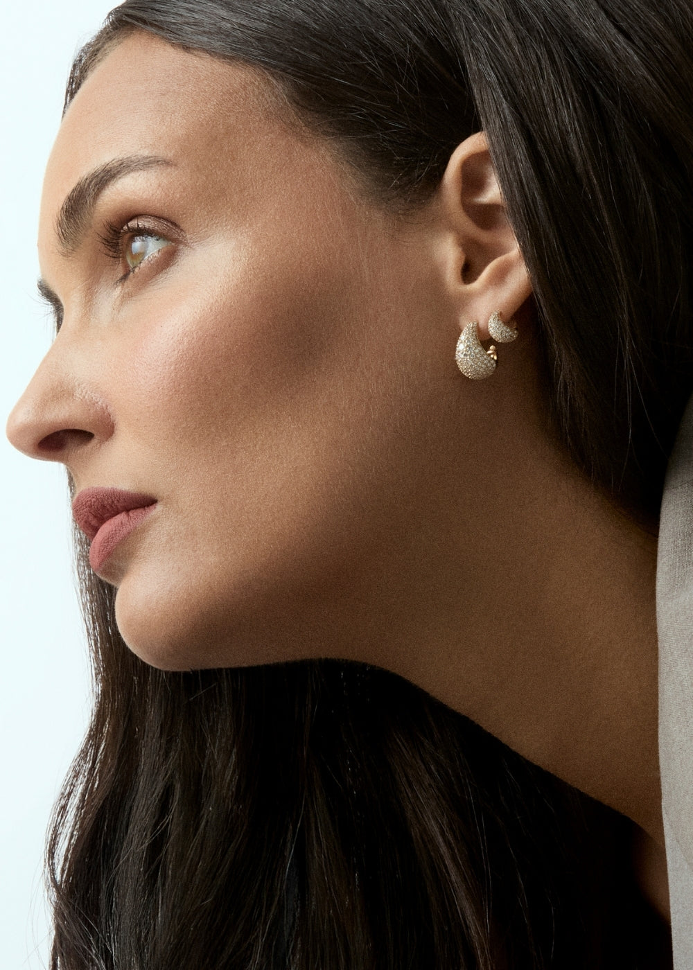 Scoop Large Pavé Lab-Grown Diamond Hoop Earrings