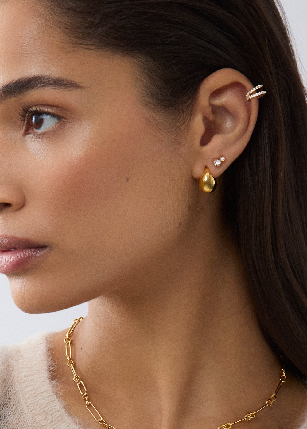 Signature Small Lab-Grown Diamond Duo Huggie Hoop Earrings