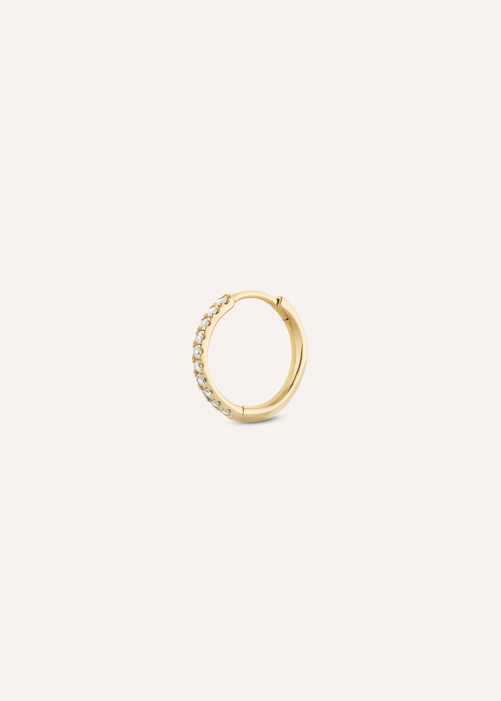 Single Medium Lab-Grown Diamond Huggie Hoop Earring