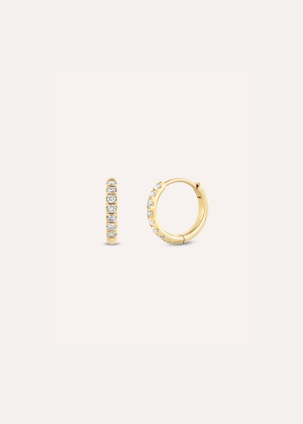Small Lab-Grown Diamond Huggie Hoop Earrings
