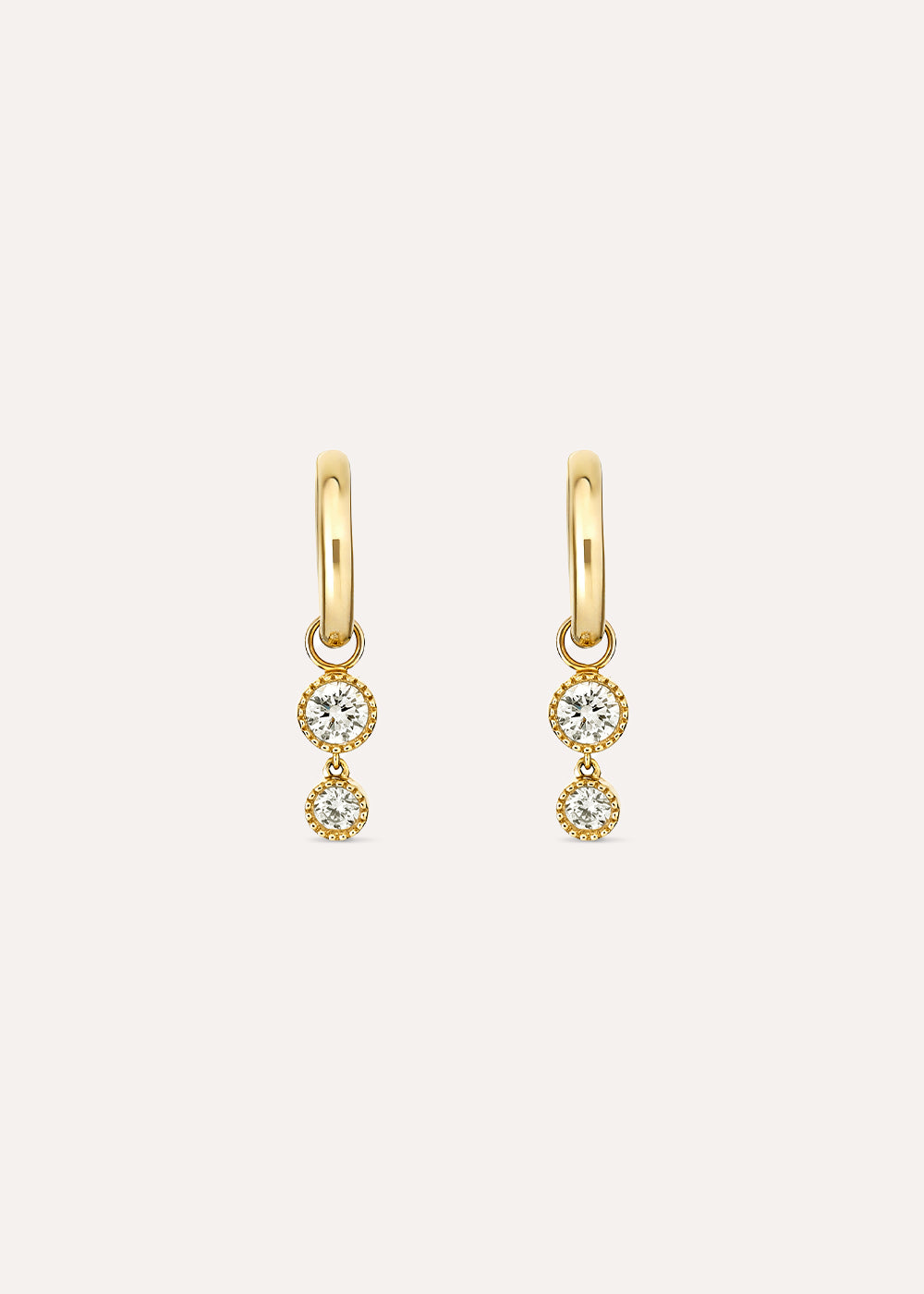 Lab-Grown Diamond Double Diamond Charm Drop Earrings