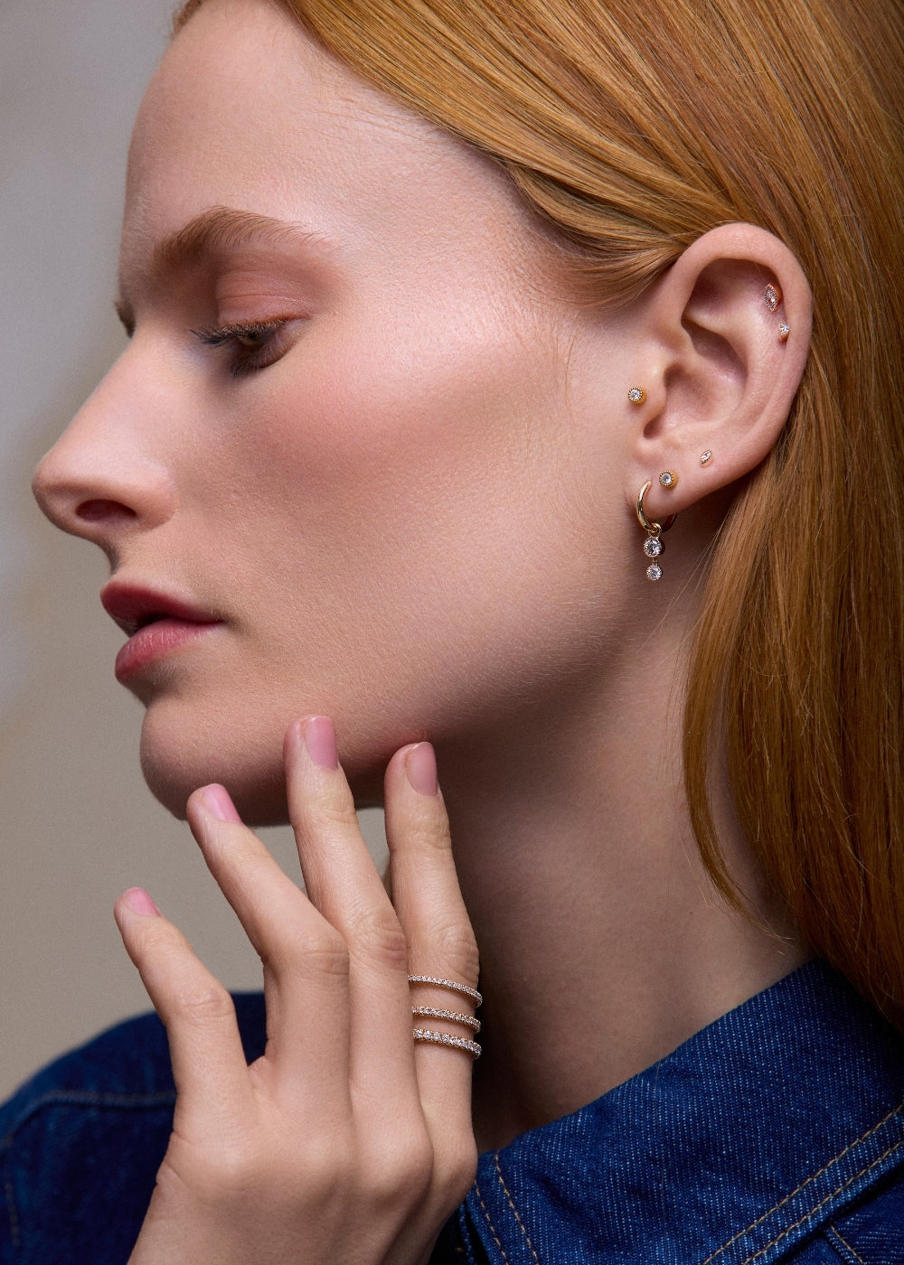 Lab-Grown Diamond Double Diamond Charm Drop Earrings