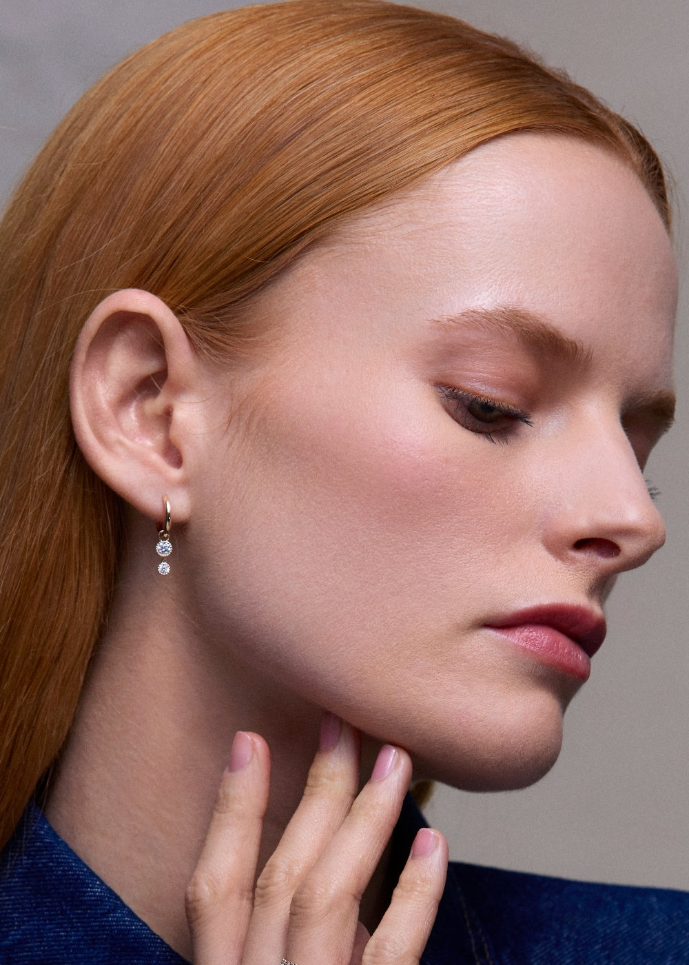 Lab-Grown Diamond Double Diamond Charm Drop Earrings