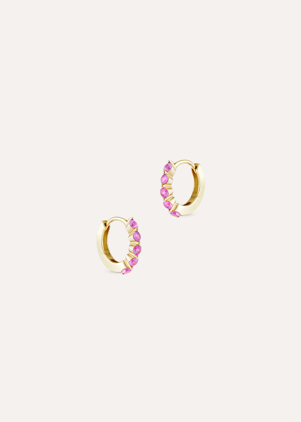 Shuga Mini Pink Sapphire Huggie Hoop Earrings