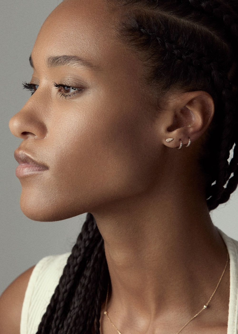 Single Pear Drop Pavé Lab-Grown Diamond Stud Earring