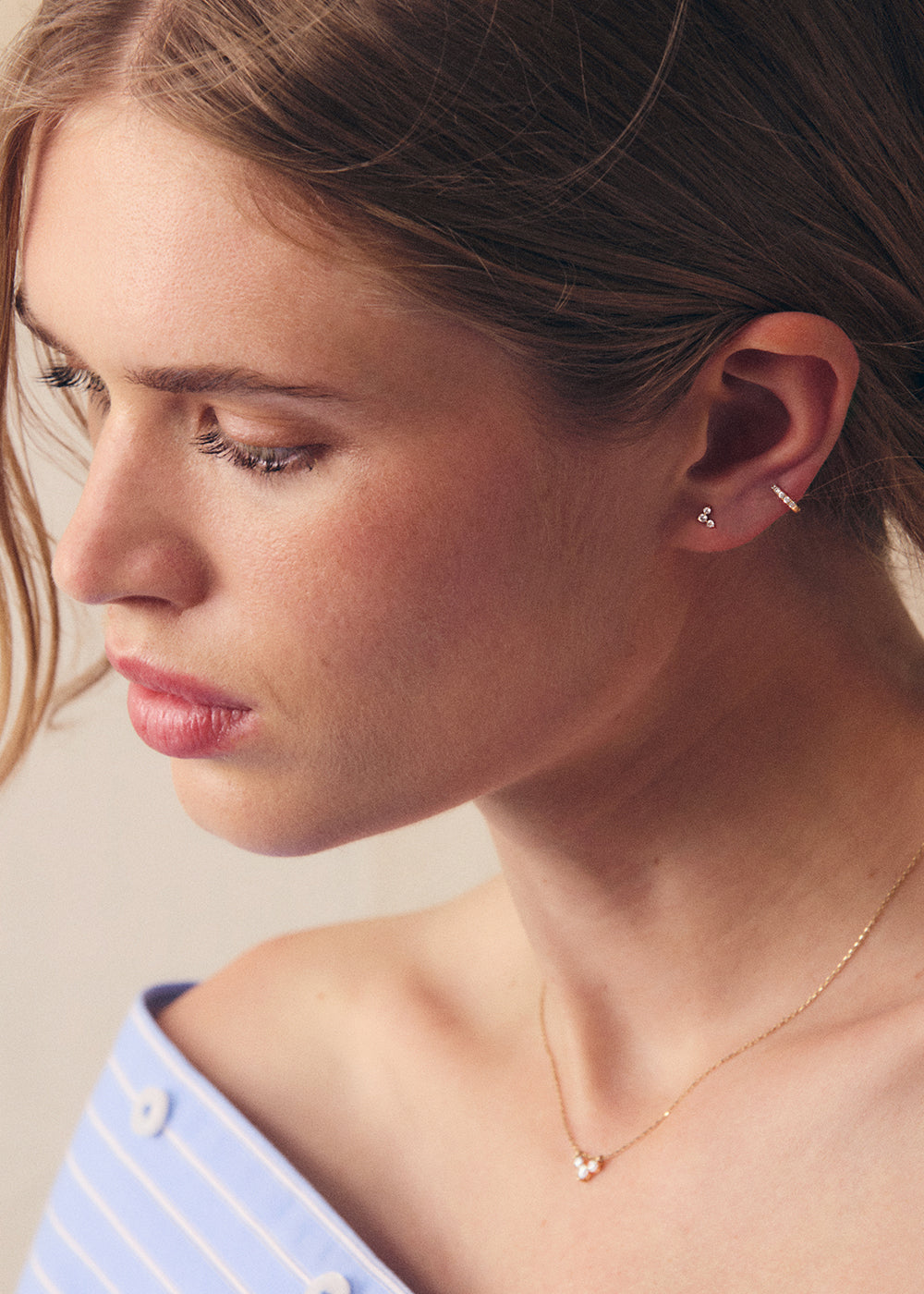 Shuga Chevron Lab-Grown Diamond Stud Earrings