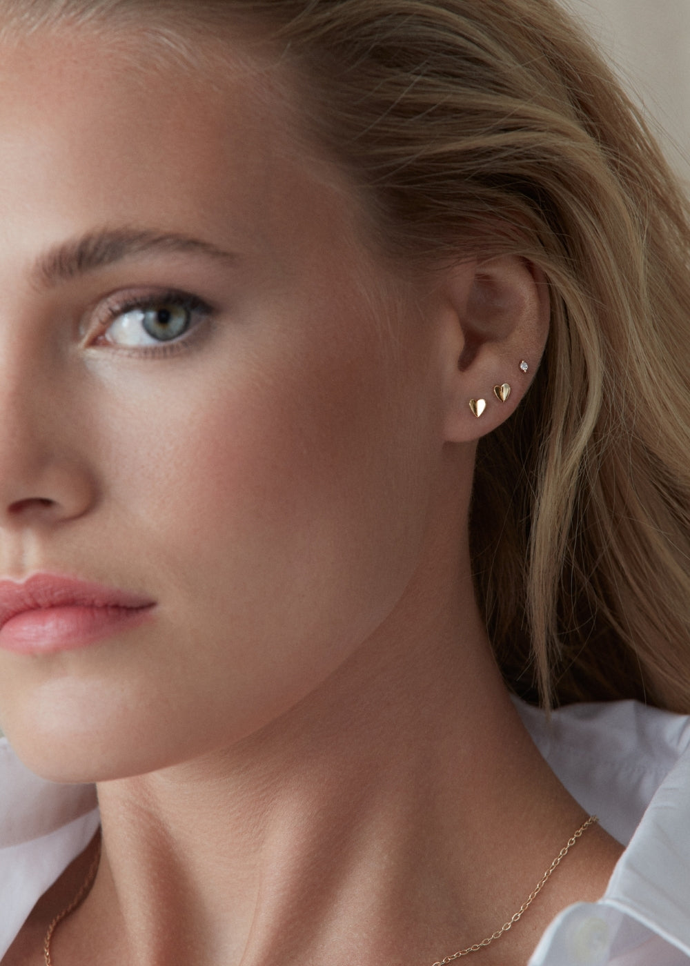 Folded Heart Stud Earrings