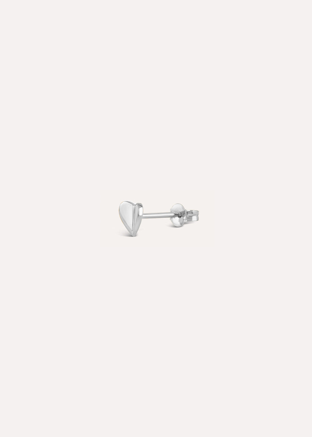 Single Folded Heart Stud Earring