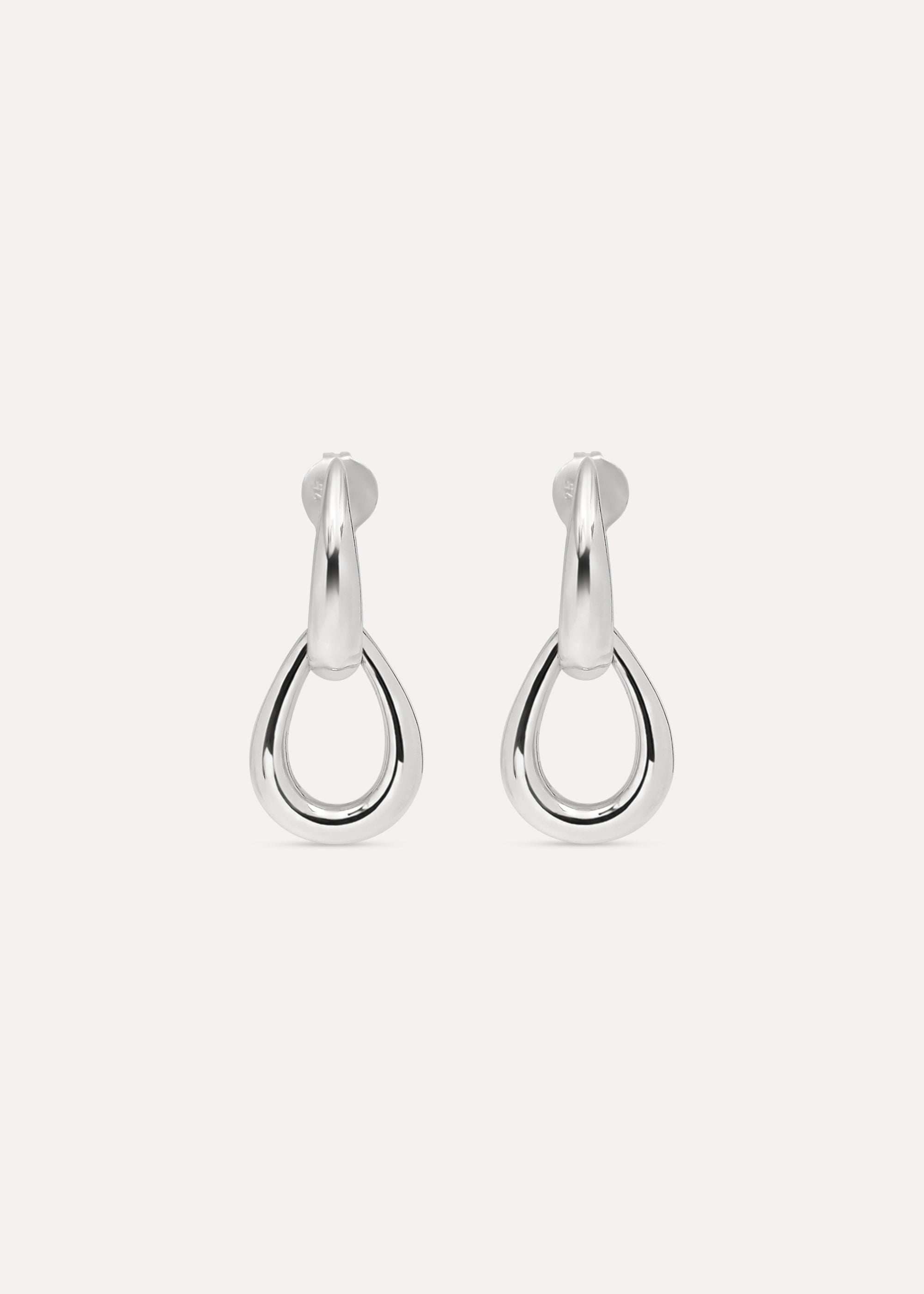 Raindrop Double Link Stud Earrings