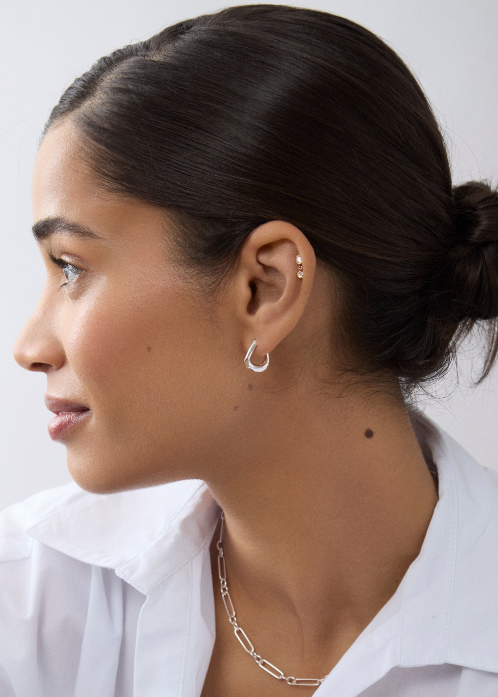 Thalassa Small & Chunky Huggie Hoop Earrings