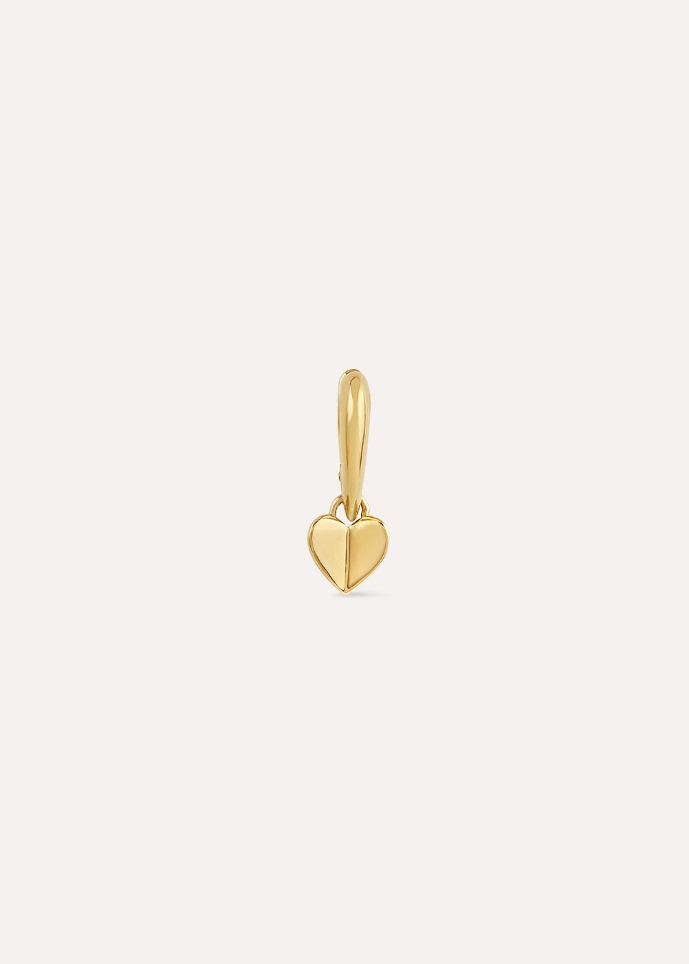 Single Folded Heart Huggie Hoop Earring