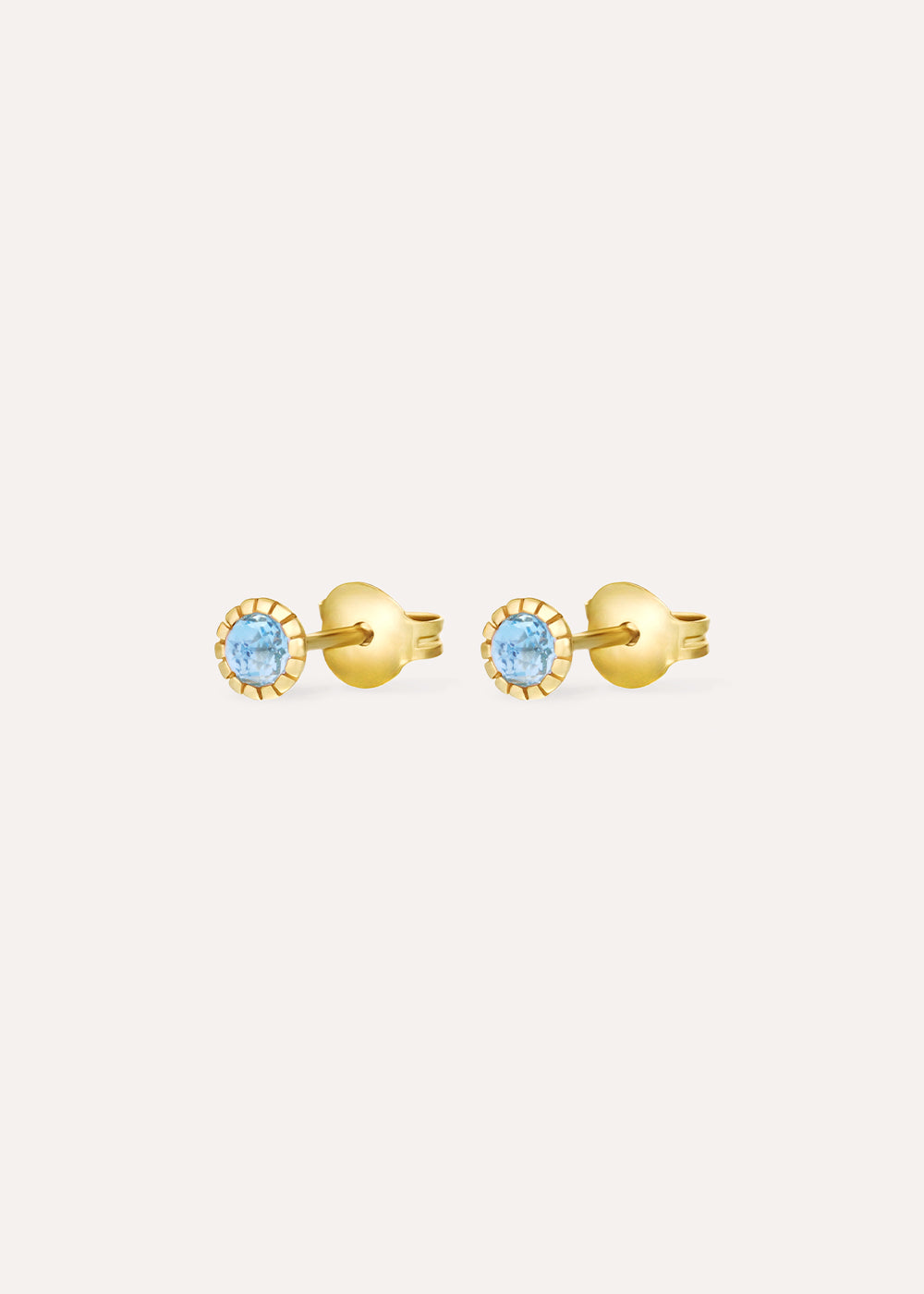 Blue Topaz Chequerboard Stud Earrings