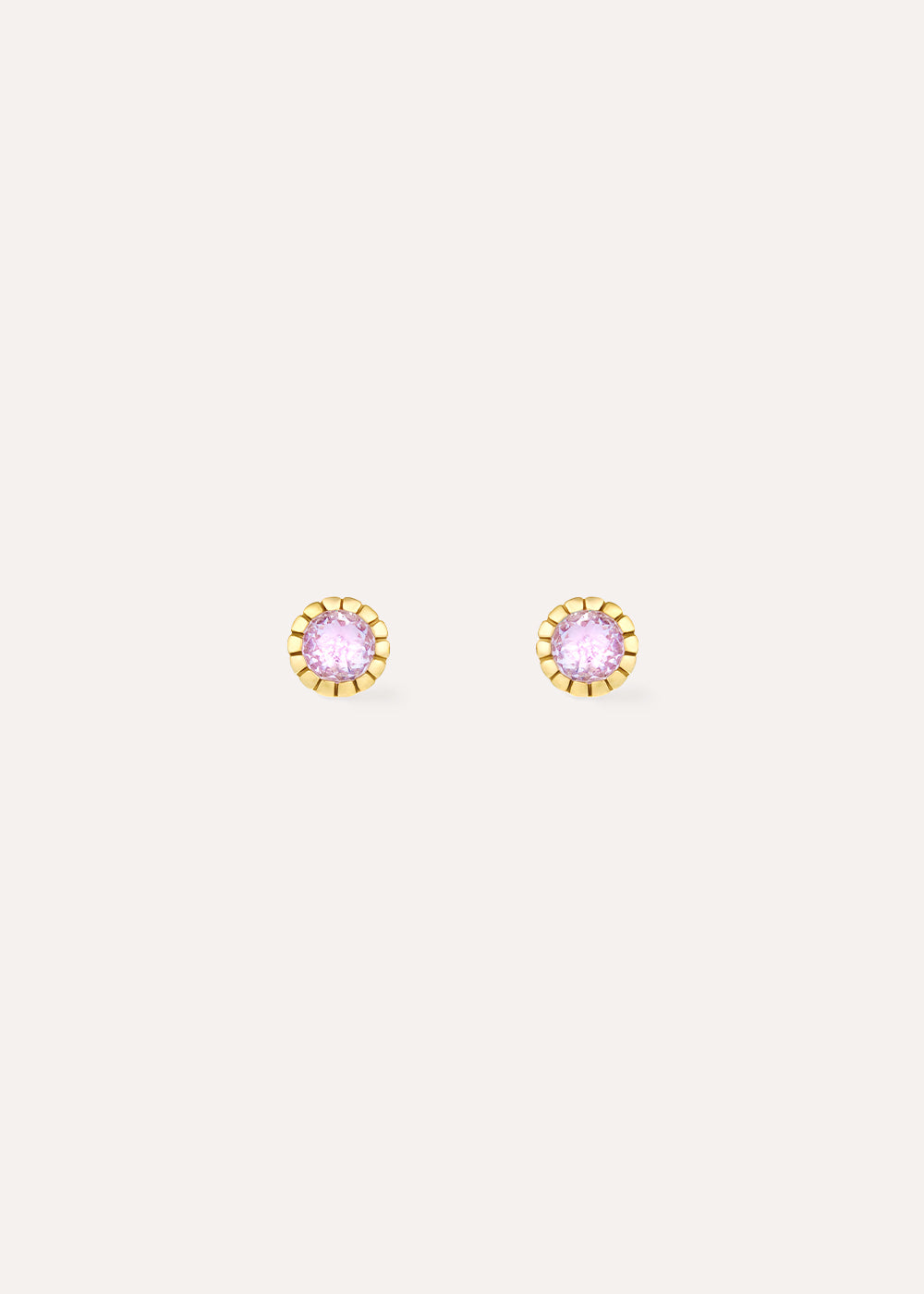 Amethyst Chequerboard Stud Earrings