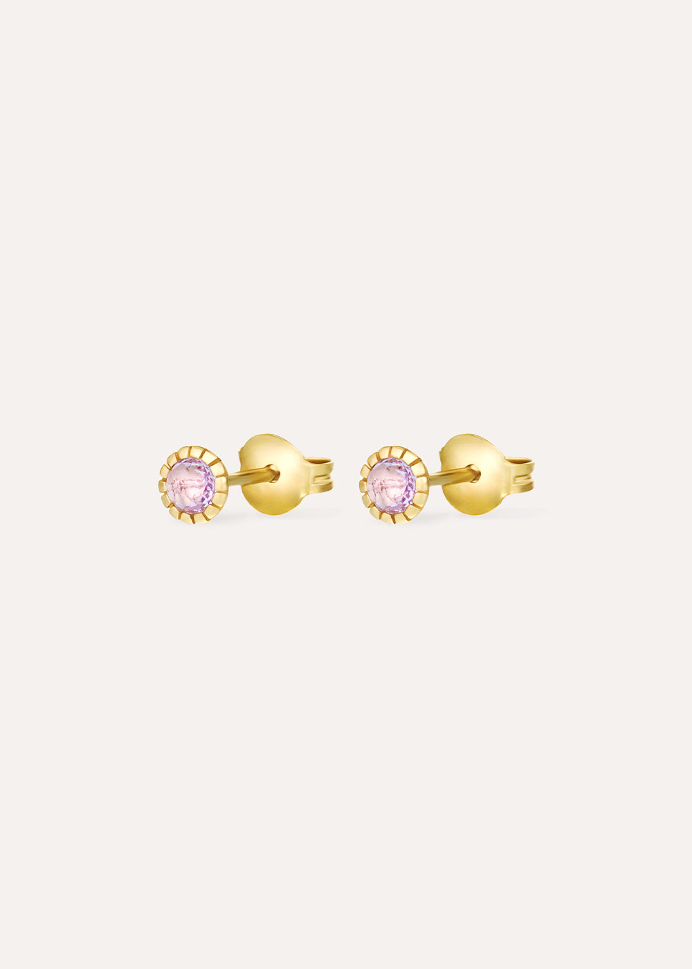 Amethyst Chequerboard Stud Earrings