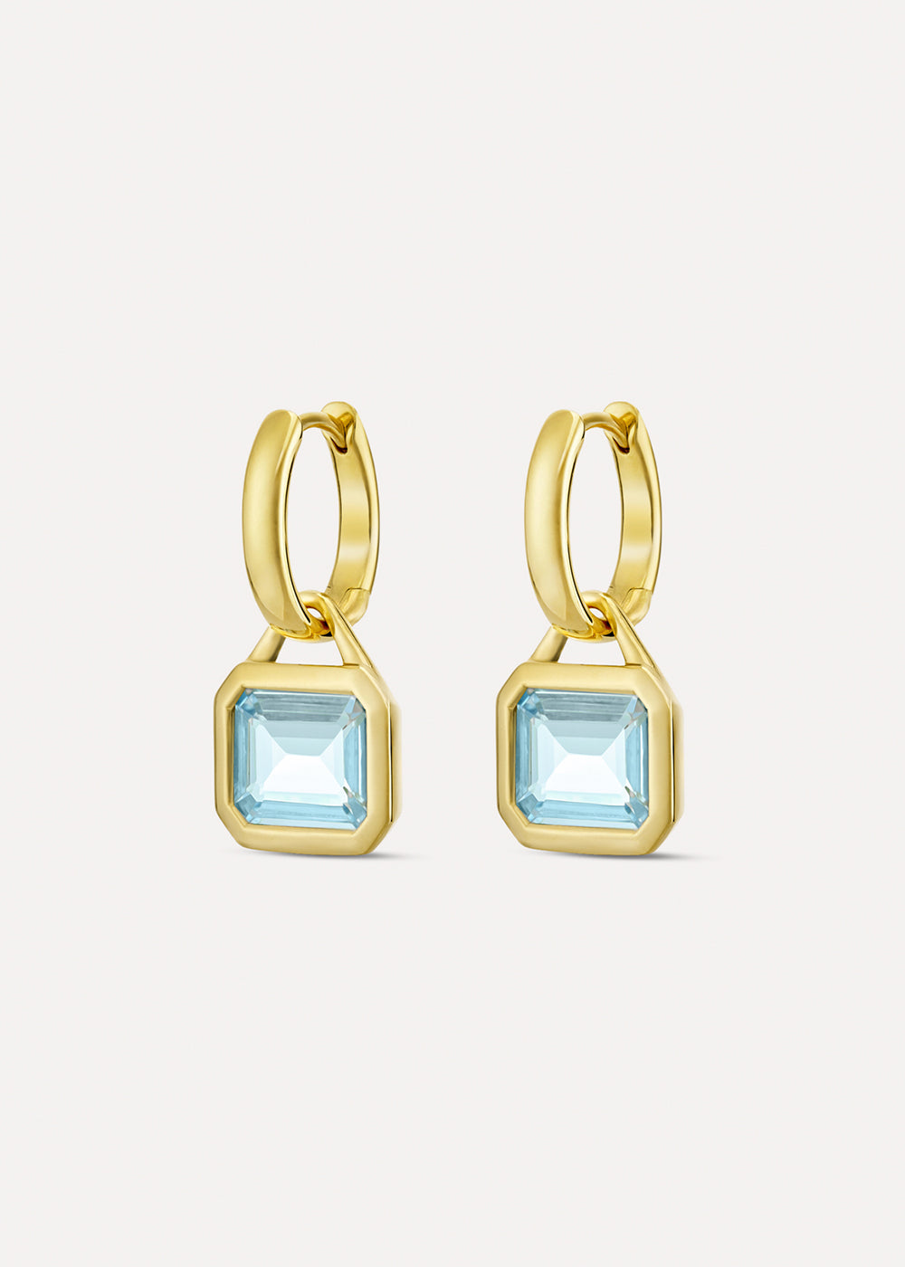 Paloma Sky Blue Topaz Drop Hoop Earrings