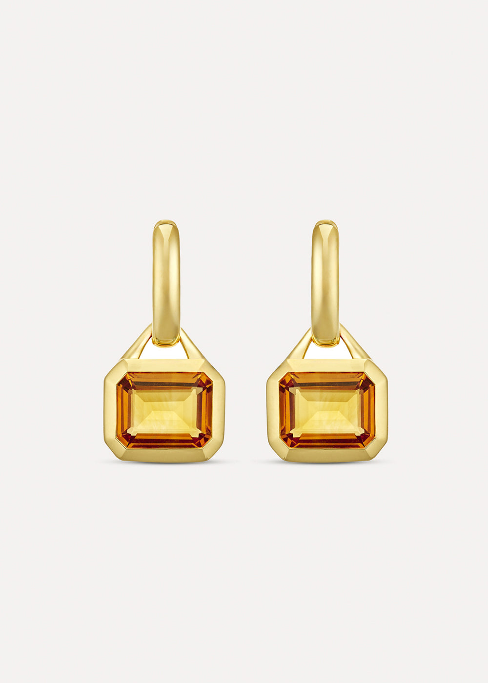 Paloma Orange Citrine Drop Hoop Earrings