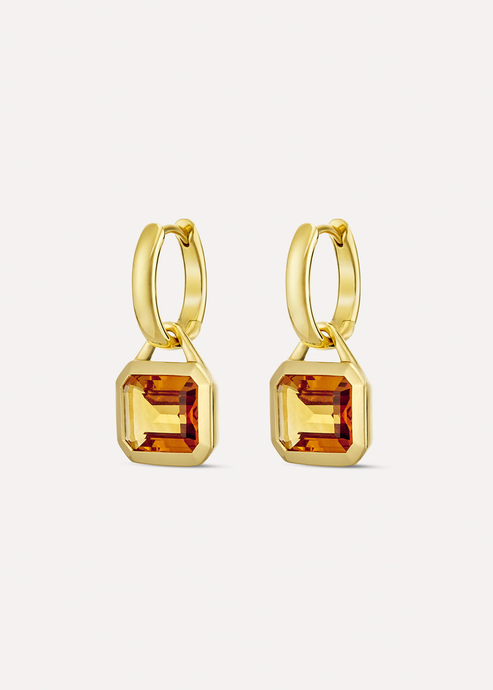 Paloma Orange Citrine Drop Hoop Earrings